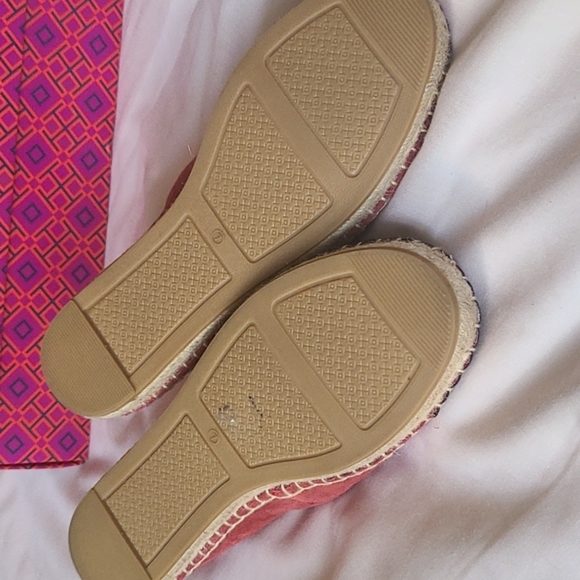 Tory Burch Pearl Logo Flat Espadrille-Nat suede/nappa leather NWT sz7 [949] - Picture 6 of 6